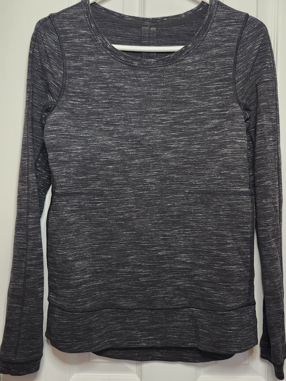 Lululemon Exhalation Pullover II Heathered Marbled Black Size 2